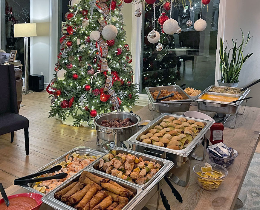 photo of Christmas party catered in client's home