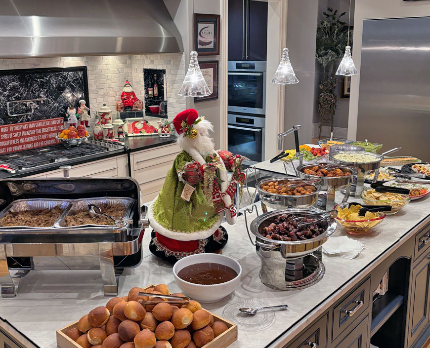photo of Christmas party catered in client's home