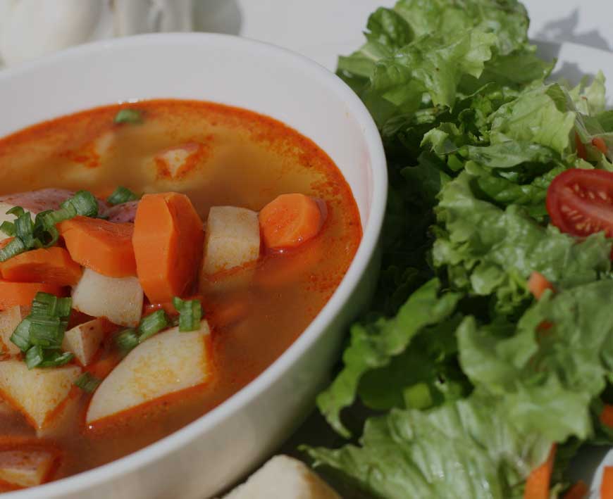 photo of Vegetable Soup and Salad