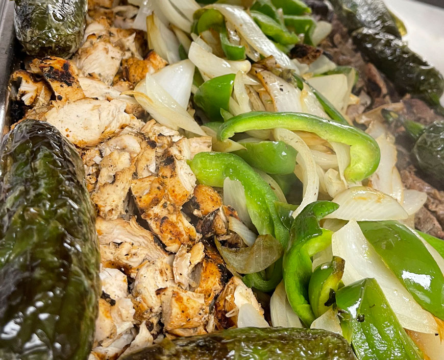 closeup photo of wedding reception fajitas